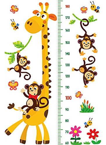 Dekosh Giraffe & Monkeys - Tabla De Pared De Altura Para Nin 0