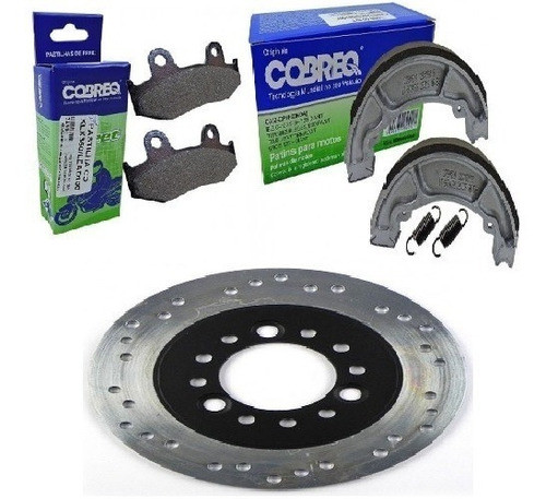 Kit Disco De Freio + Pastilha + Patim (lona) Honda Lead 110 0