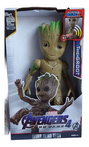 Muñeco Articulado Groot Avengers Luz Sonido Alternativo 30cm 0