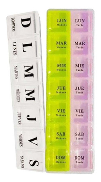 Kit X2 Pastillero Semanal 2 Y 1 Toma Organizador Pastillas 0