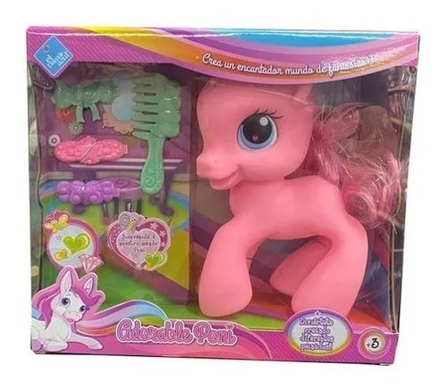 Muñecos Adorable Poni C/ Accesorios Para El Pelo Duende Azul 1