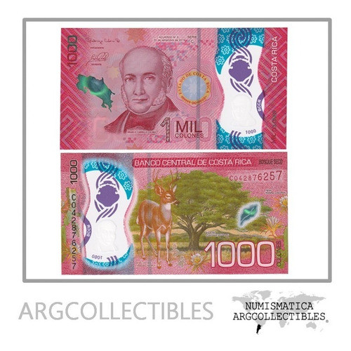 Costa Rica Billete 1.000 Colones 2019 Unc Polimero 0