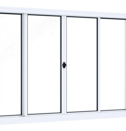 Janela De Aço De Correr 100x150cm 4 Folhas Com Vidro Wt 1