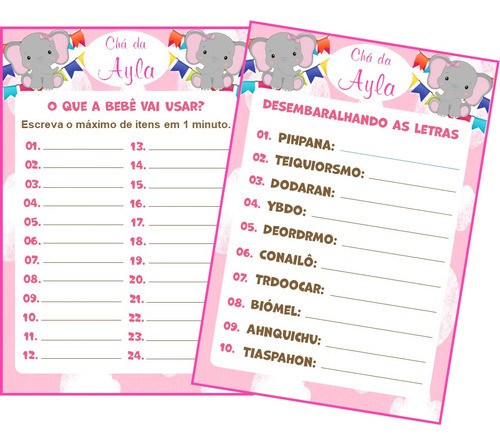 Brincadeiras Baby Chá Bebê Fraldas Menina Pdf - Frete Grátis 0