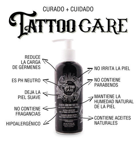 Jabon Liquido Neutro Tattoo Care  X 200 Ml 1