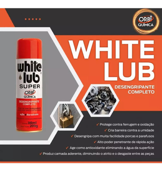 White Lub Super Desengripante Óleo Lubrificante Orbi 300 Ml 1