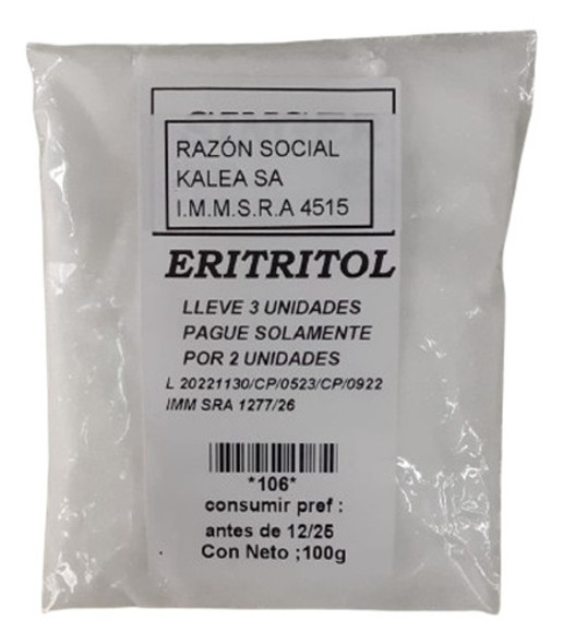 Eritritol 100 G Lleve 3 Pague Solo 2 0