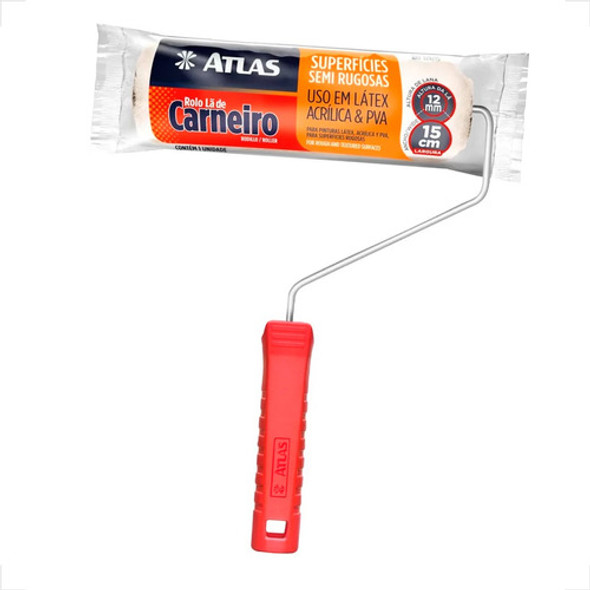 Rolo Atlas La Carneiro 15cm C/cabo 328/15 0