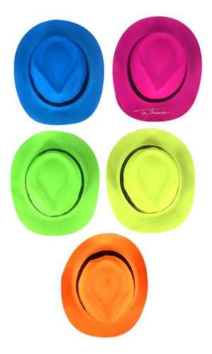 Sombrero Cowboy Fluo X 48 Unidades Fiestas Cotillón Neón 0