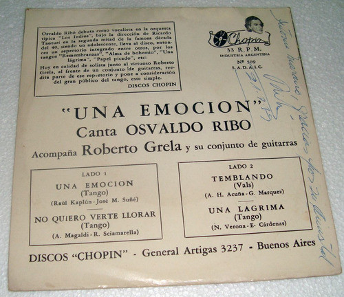 Osvaldo Ribo Roberto Grela Una Emocion Simple Firmado Kktus 1