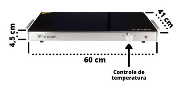 Mesa Térmica Rechaud Elétrico Vidro Temperado 400w 220v 1