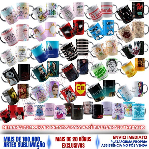 Super Pack 30.000 Artes Para Canecas Sublimação + Bônus 1