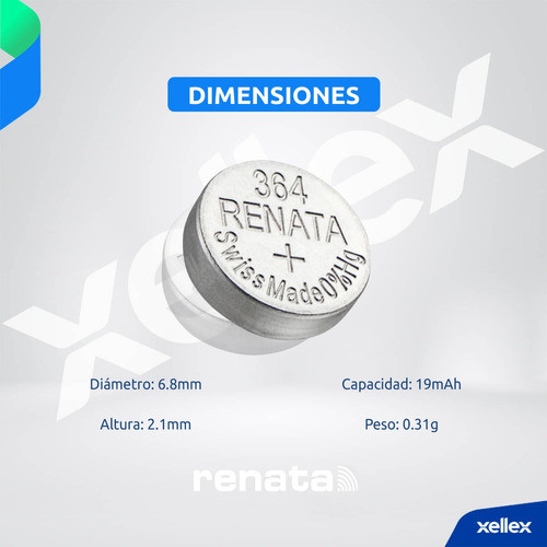 5 X Pilas Renata 364 Sr621sw Original Suiza Blister Cerrado 1