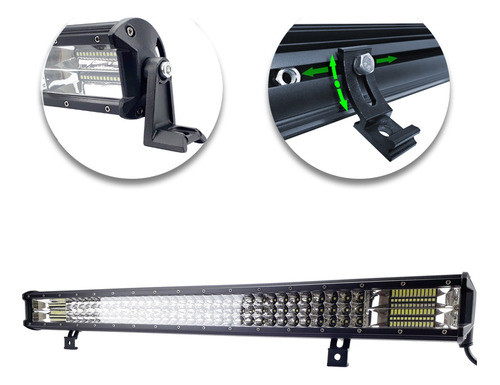 Farol Barra Milha Auxiliar Full Led 7d 144 Leds 432w 12v-60v 0