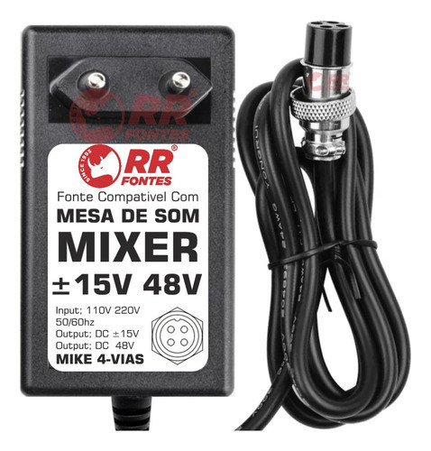 Fonte Dc 15v 48v Para Mesa Som Dj Mixer Oneal Omx-52 Omx52 1