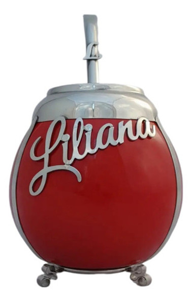 Mate Nombre. Cerámica Y Alpaca. Con Bombilla. 0