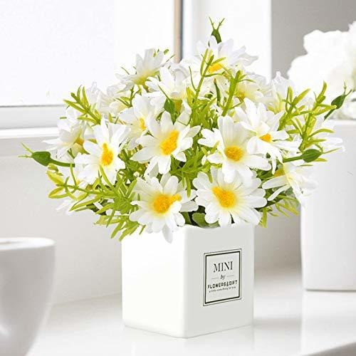 Flores Artificiales Aifusi, Flor De Margarita Con Jarrón Ger 0