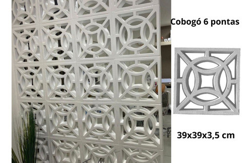 Forma Vazado Cobogó Abs Virgem 1,5mm 6 Pontas 39x39x3,5cm 1