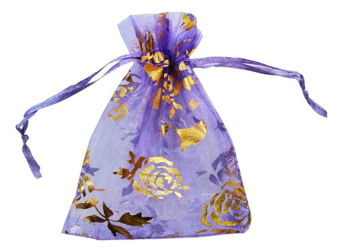 Bolsa Organza Estampada 10x15cm Pack X20 Souvenirs Joyas 0