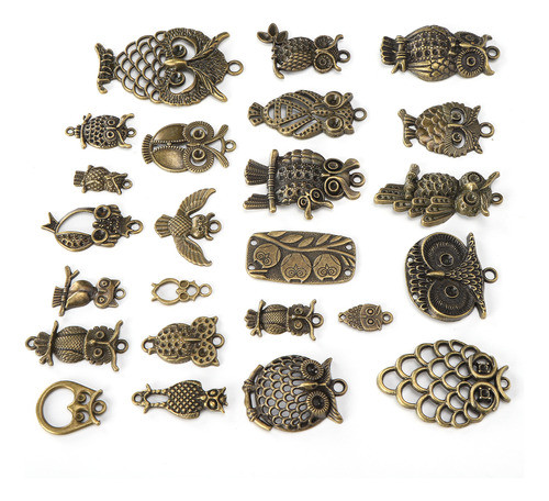 Pingente De Bronze Diy Owls 24 Peças De Joias De Coruja E Ac 1