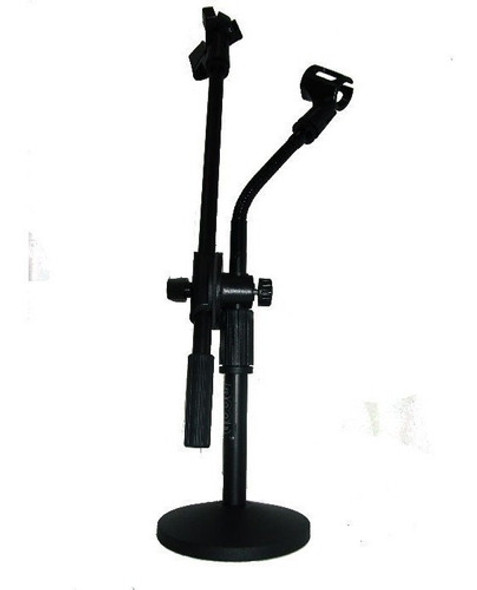 Pie De Microfono Moon Pmm03d Doble De Mesa Cuello Flexible 1