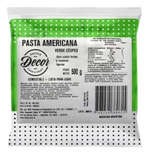 Pasta Americana Verde Cesped X 500grs 0