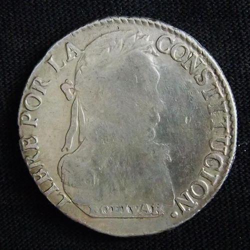 Bolivia 4 Soles 1830 Exc Plata Km 96a.2 Doble Ceca 1