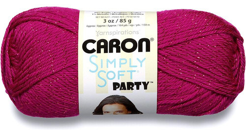 Caron Simply Soft Party Yarn, 3 Oz, Calibre Medio 4, - Fucsi 0