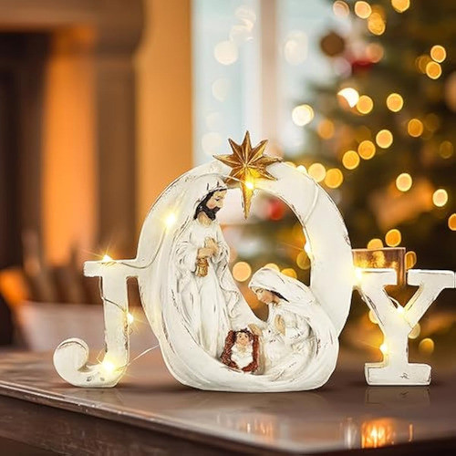 Soaoo Belén De Navidad Con Luces Led, Juego De 0