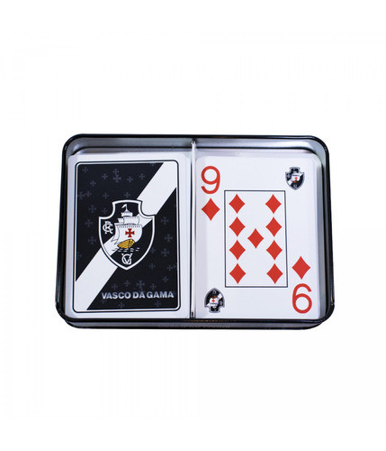 Jogo Com 2 Baralho Dentro Da Lata Vasco 0