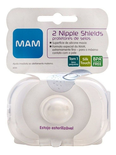 Protetor Bico Seios Amamentação Mam 02 Pcs Tam 1 6020 0