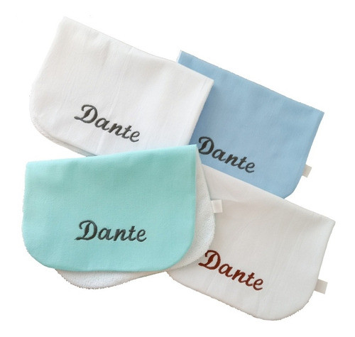 Pack X 4 Babitas Personalizadas Nombre Bordado Tusor Toalla 1