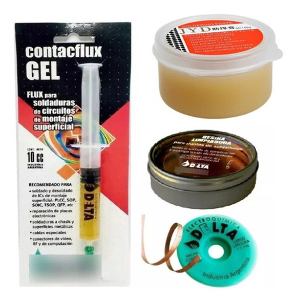 Kit Soldar Flux Gel Malla Resina Pasta Electronica Delta D02 1