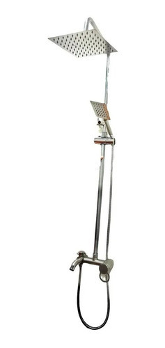 Columna Ducha Exterior Cuadrada Transf Duchador Acero Mate 0