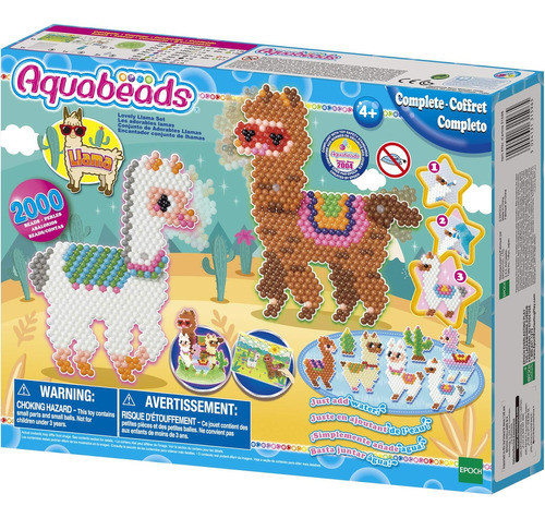 Set De Encantadora Llama Aquabeads 2000 Cuentas + Plantillas 0