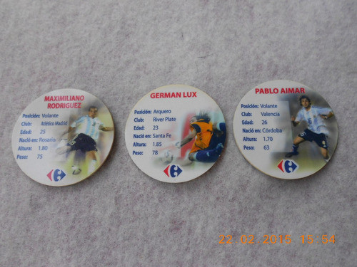 Figuritas Tazos Futbol Maxi Rodriguez Lux Aimar Carrefour 1
