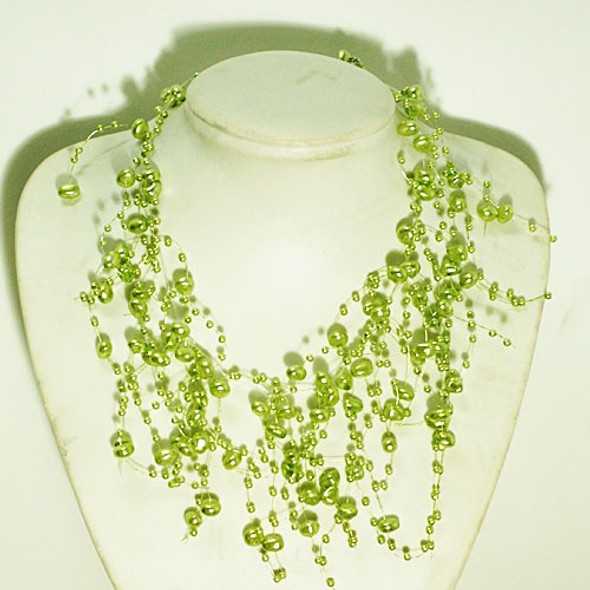 Hermoso Collar Madreperla Y Tanza 1