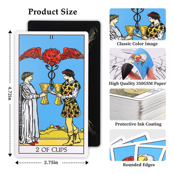 78 Cartas De Tarot Clasicas Con Libro Guia, Juego De Cartas 1