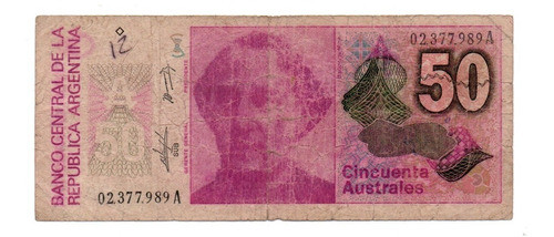 Argentina Billete 50 Australes Bottero 2827 Serie A Año 1986 0