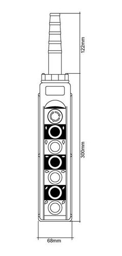 Botoeira Pendente 6 Botões + Emergência Jng Xcd-63c 1