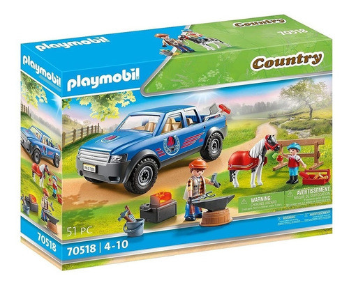 Playmobil Country 70518 El Herrador De Caballos Con Vehiculo 0