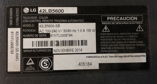 Lodelele Botonera Encendido LG 42lb5600 1
