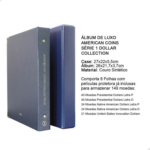 Álbum De Luxo American Coins Série 1 Dollar Colletion 1