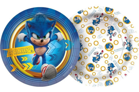 12 Unidades - Pratos Festa Sonic 2 0