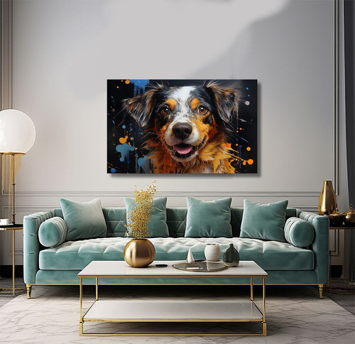 Cão Amigo E Fiel Quadro Pet Decorativo Grande Tela 80x50 1