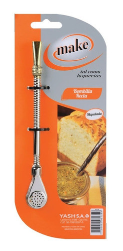 Bombilla Para Mate Niquelada Recta Make 0