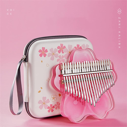 ~? Lkjybg 17-tone Kalimba Con Caja De Piano, Flores De Cerez 0