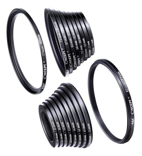 Adaptador De  Anillo Para Filtro De Camara 18 Piezas Negro 0