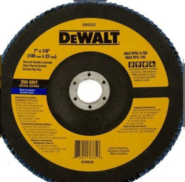 Disco Flap 180mm Gr.60 Dewalt - Ynter Industrial 0