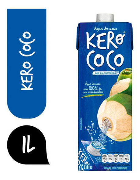 Kit 12 Água De Coco Esterilizada Kero Coco Caixa 1 Litro 1